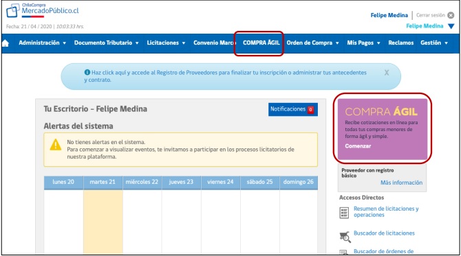 compra agil mercado publico